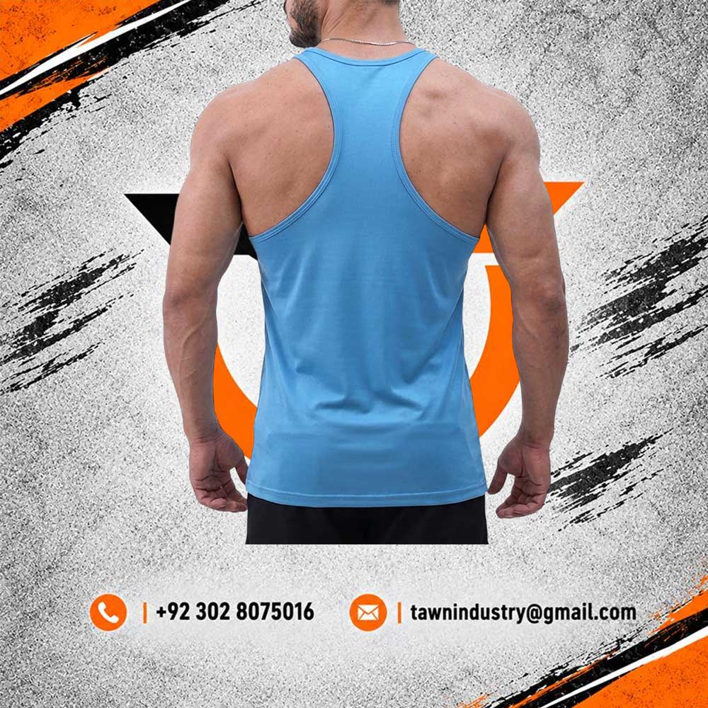 Sky Blue Men's Athletic Stringer Tank Top