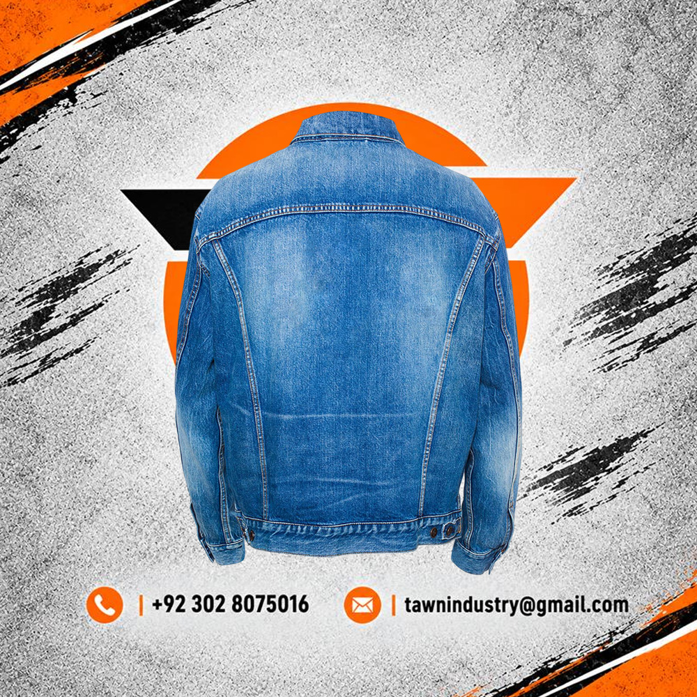  Men's Vintage Stonewashed Denim Trucker Jacket - Light Blue Wash