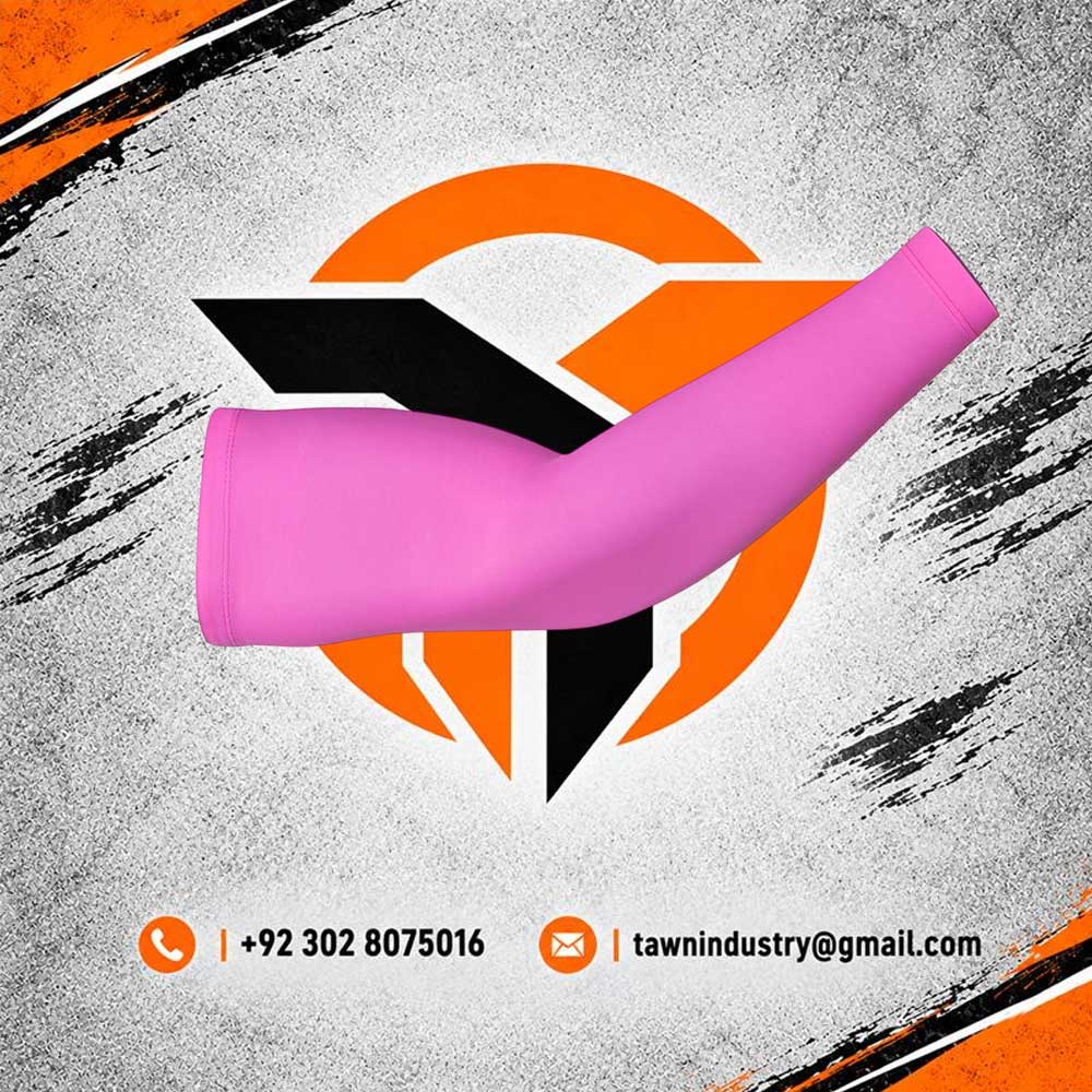Vibrant Pink Athletic Compression Arm Sleeves