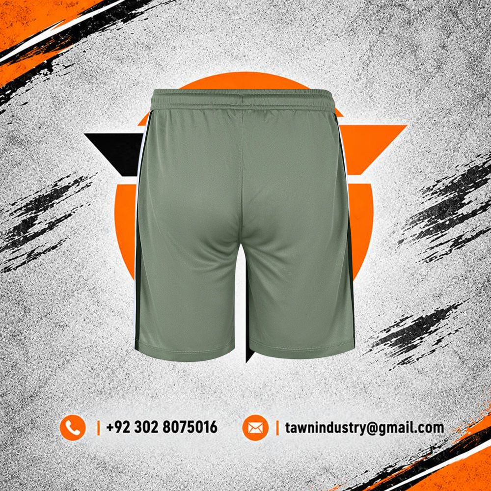  Men's Side-Striped Gym Training Shorts - Olive Green