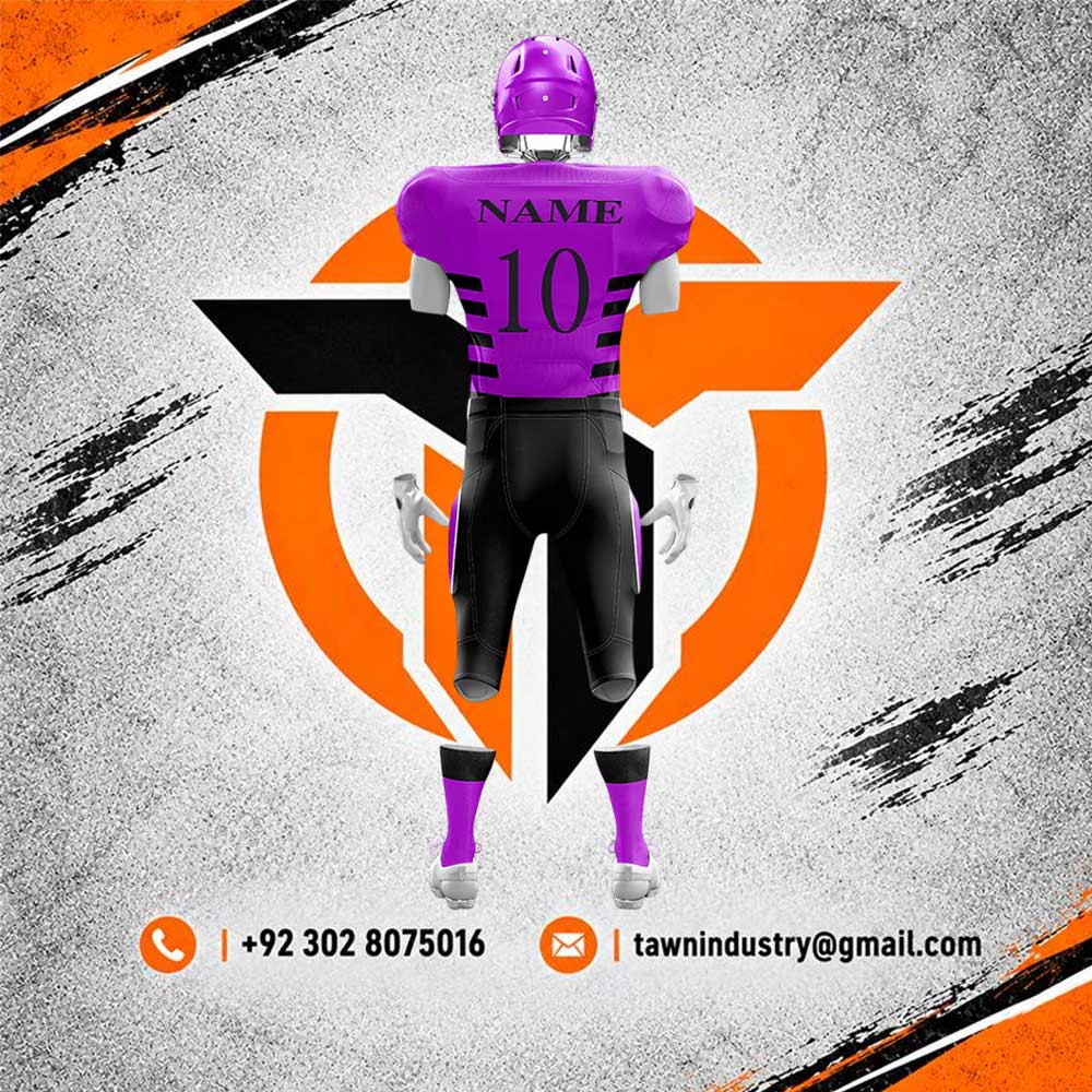 Purple and Black Custom Sublimated American Football Uniform Set