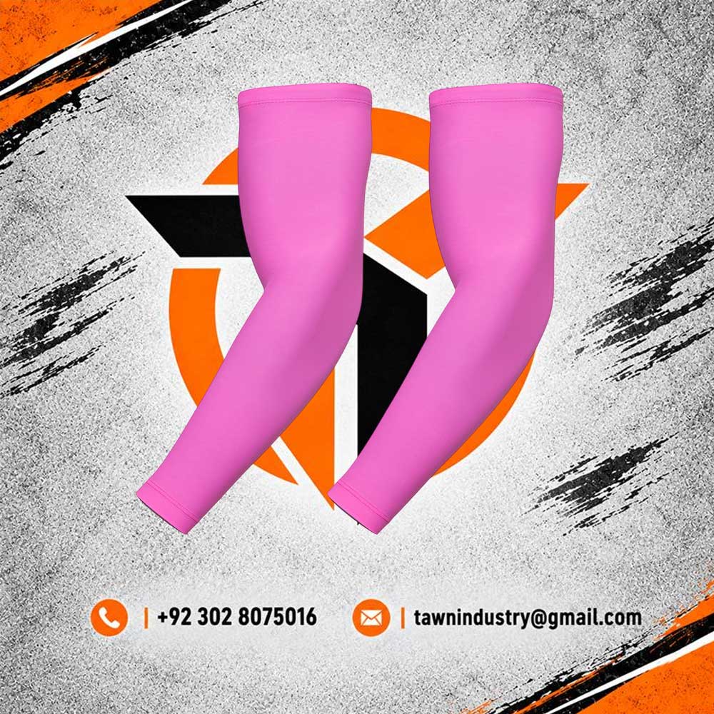 Vibrant Pink Athletic Compression Arm Sleeves
