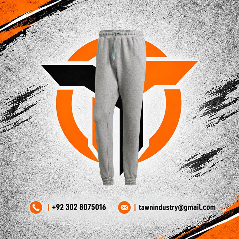 Grey Melange Men's Fleece Drawstring Jogger Sweatpants