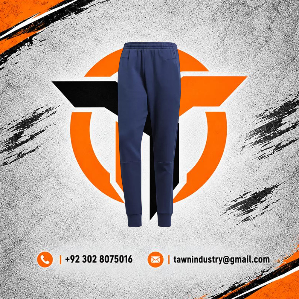 Dark Navy Men's Fleece Jogger Sweatpants with Ribbed Cuffs