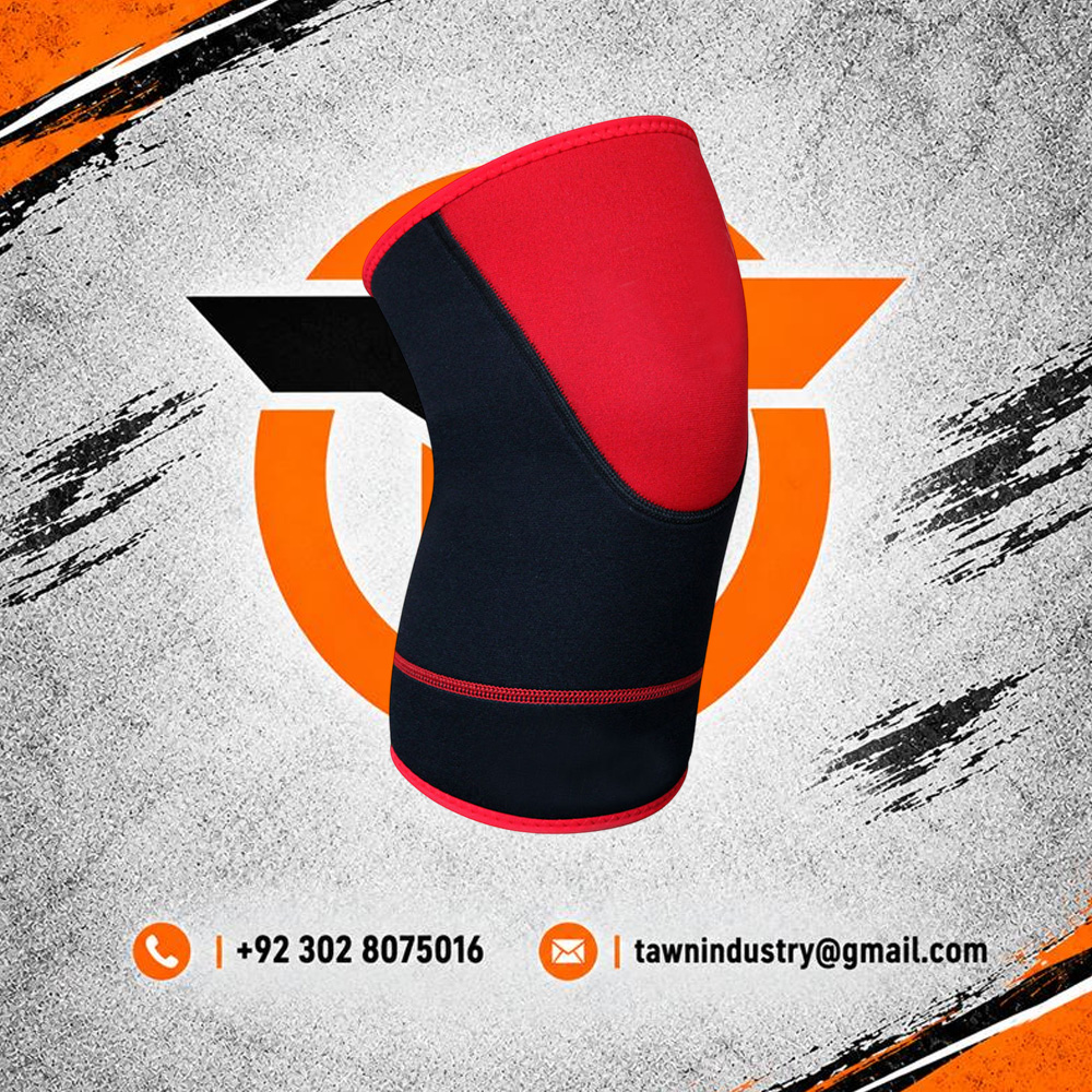  Heavy-Duty Neoprene Compression Knee Sleeves - Black & Red