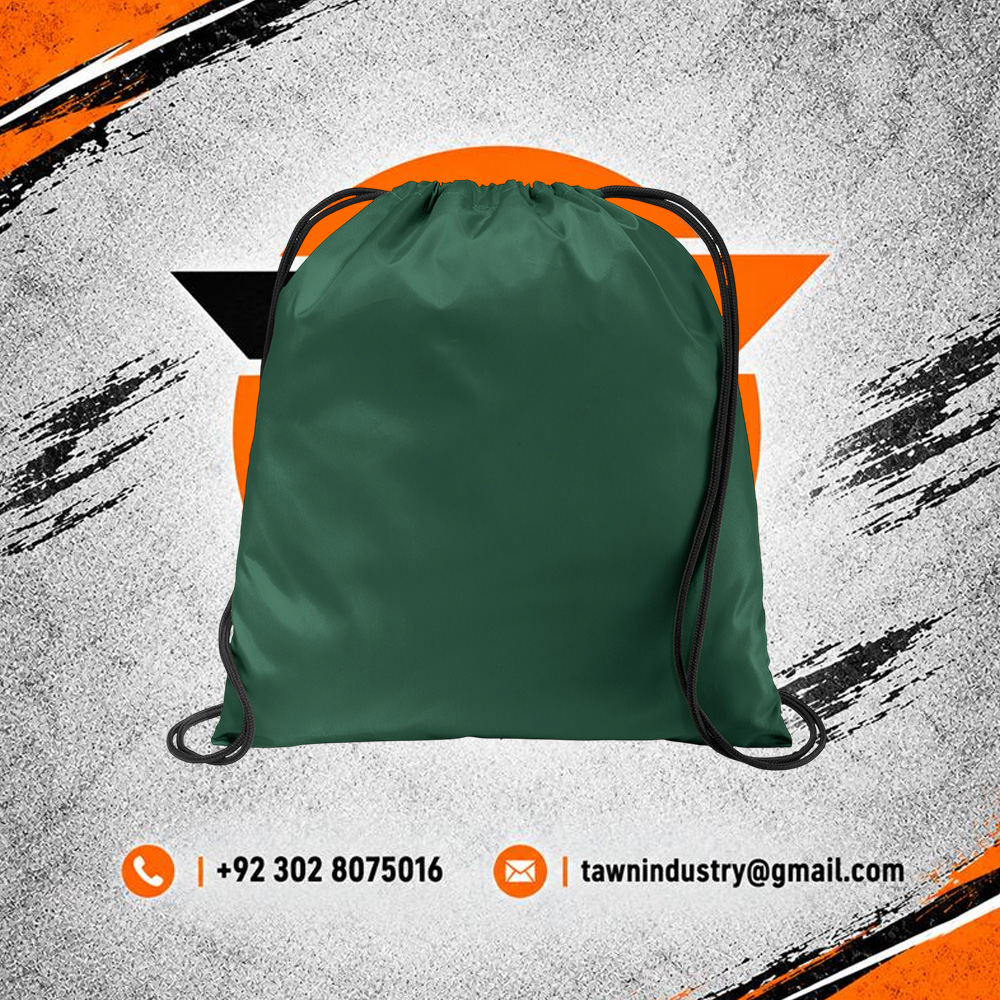  Unisex Lightweight Drawstring Gym Sackpack - Bottle Green / Forest Green
