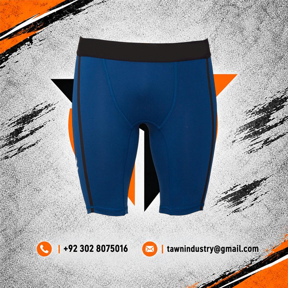 Classic Royal Blue Men's Athletic Compression Gym Shorts